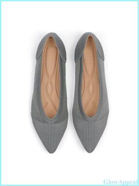 Women's Pointed Toe Knit Ballet Flats Lightweight Comfortable Dressy Mesh Shoes